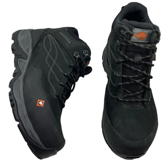 Merrell Women’s Siren Waterproof Mid Work Boots Black Alloy Toe J099402 sz 10.5