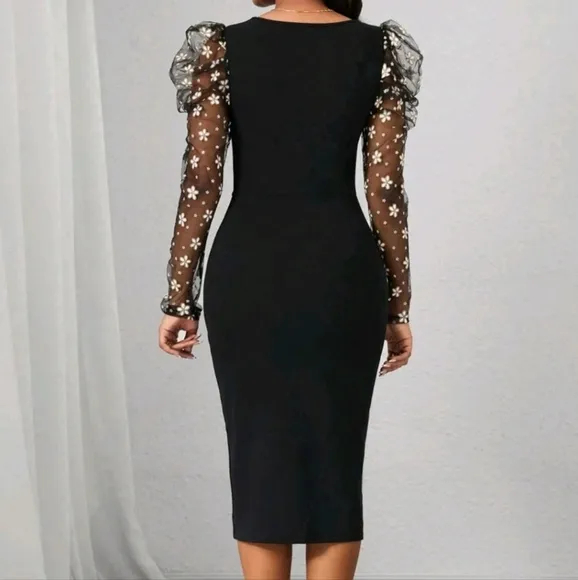 Metallic Gorgeous Dress Long Sleeve Slim Fit Skew Collar Women's Dress