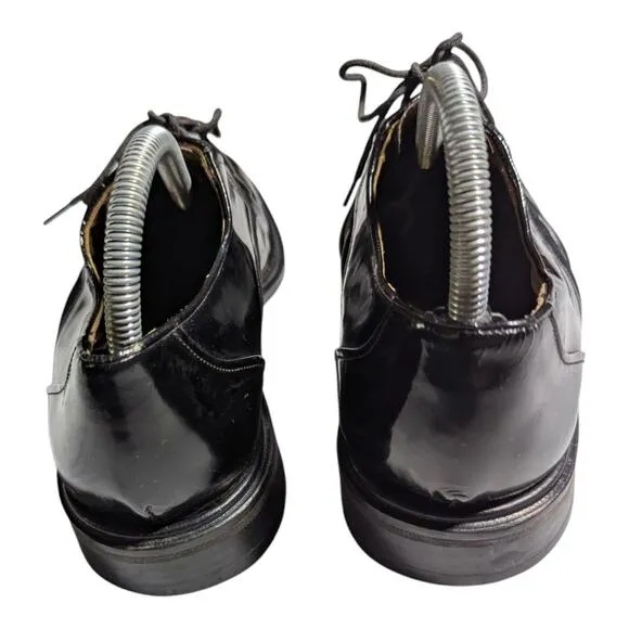 Mezlan Opera Black Patent Leather Almond Toe Lace Up Oxford Dress Shoes Men Sz 8