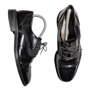 Mezlan Opera Black Patent Leather Almond Toe Lace Up Oxford Dress Shoes Men Sz 8