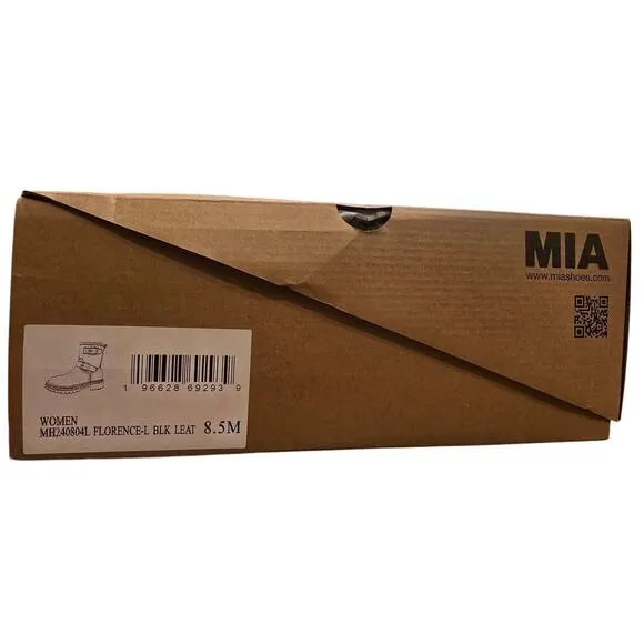 MIA Florence Water-Resistant Leather Buckle Lug Sole Moto Boots New Size 8.5