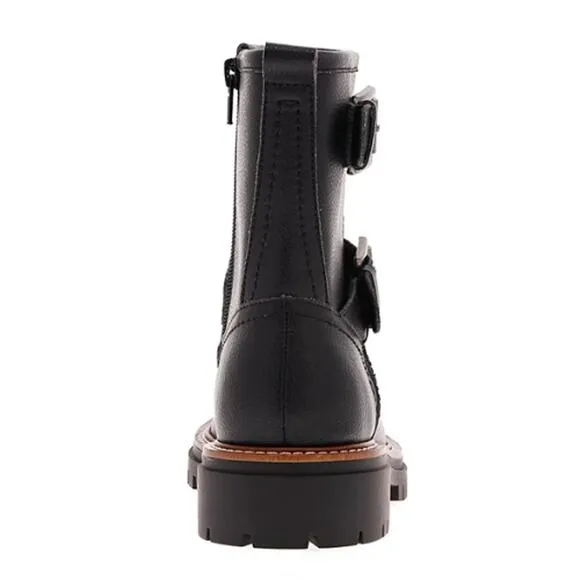 MIA Florence Water-Resistant Leather Buckle Lug Sole Moto Boots New Size 8.5