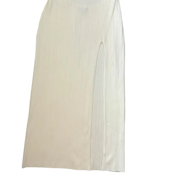 Michael Costello x REVOLVE Variegated Rib Bodycon Dress in Ivory Size Medium