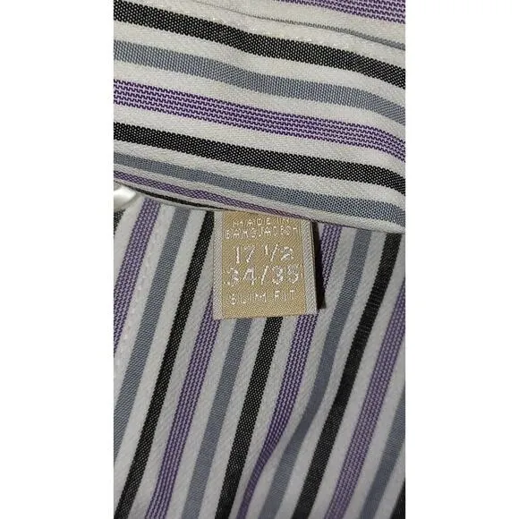 Michael Kors Button Down Dress Shirt sz:17 1/2  34/35 SLIM FIT