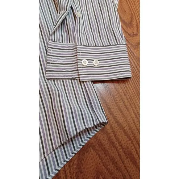 Michael Kors Button Down Dress Shirt sz:17 1/2  34/35 SLIM FIT