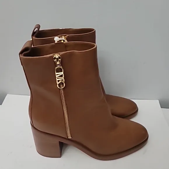 Michael Kors Luggage Regan Mid Heeled Ankle Boots