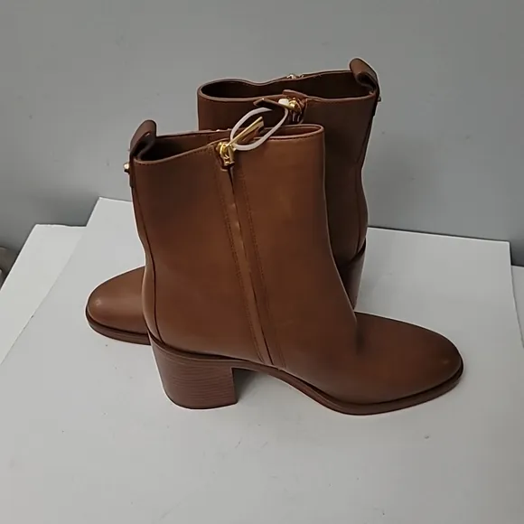Michael Kors Luggage Regan Mid Heeled Ankle Boots