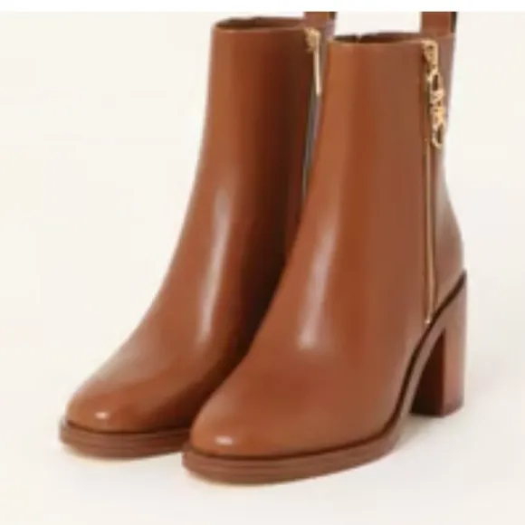 Michael Kors Luggage Regan Mid Heeled Ankle Boots