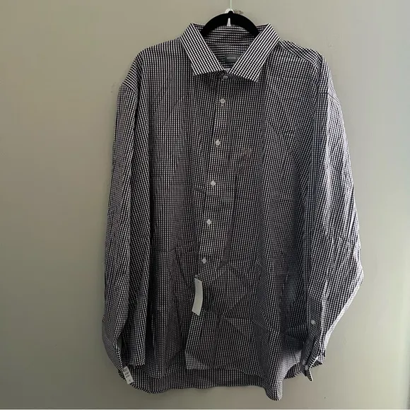 Michael Kors Men’s Slim-Fit Stretch Plaid Dress Shirt