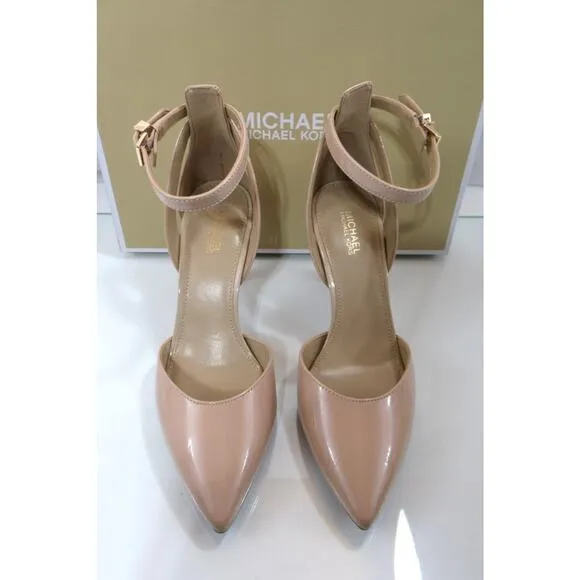 Michael Kors Mirabel Flex Pump Sandal Pointed Patent Leather Light Blush Size 6