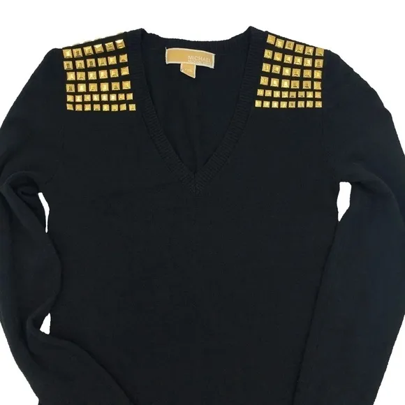 Michael Kors Slim Fit Black Mini Sweater Dress XXS