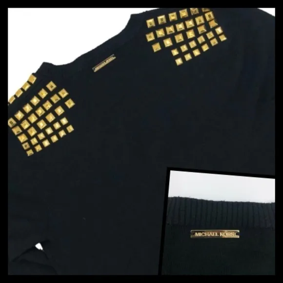 Michael Kors Slim Fit Black Mini Sweater Dress XXS