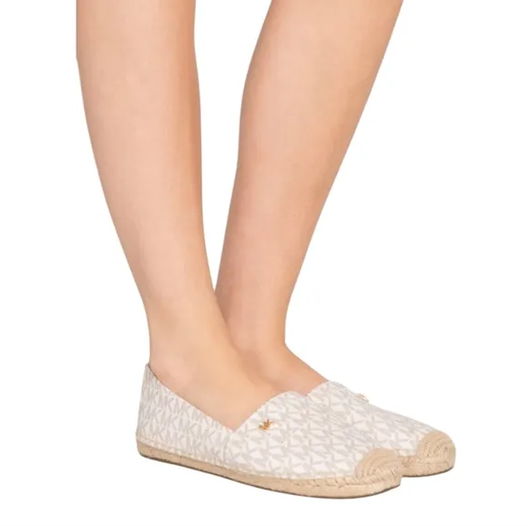 Michael Kors Women's Cream Logo Espidrille Slip-On Shoes Size 10 New