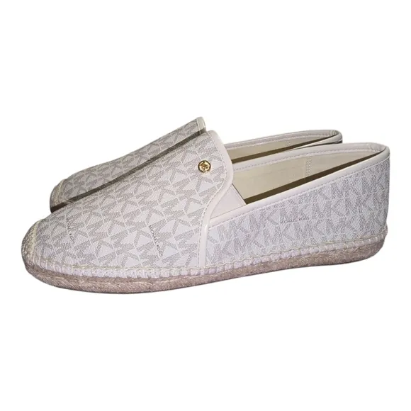 Michael Kors Women's Cream Logo Espidrille Slip-On Shoes Size 10 New