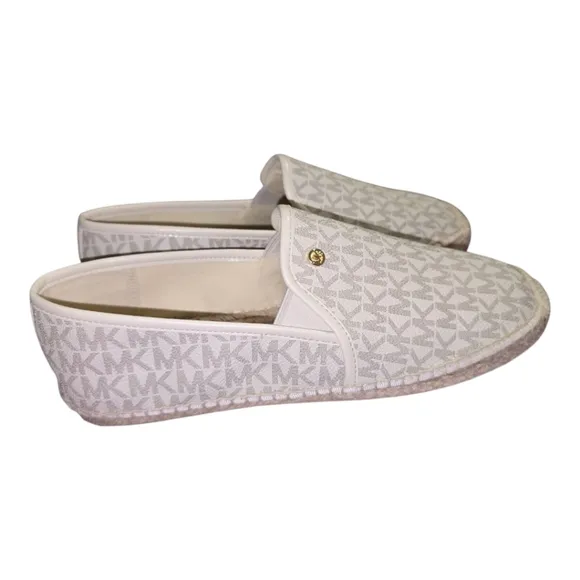 Michael Kors Women's Cream Logo Espidrille Slip-On Shoes Size 10 New