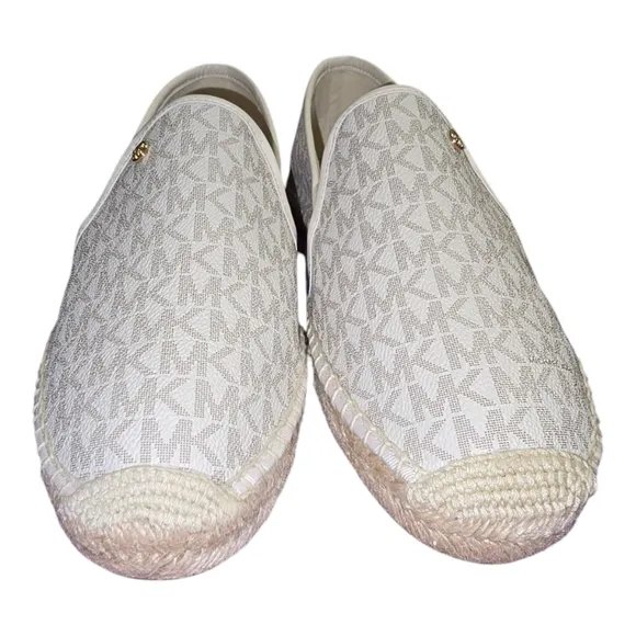 Michael Kors Women's Cream Logo Espidrille Slip-On Shoes Size 10 New