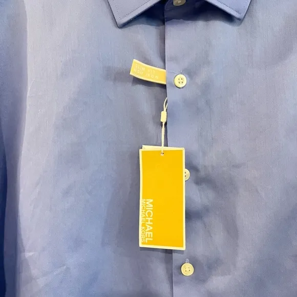 MICHAEL Michael Kors Slim Fit Non Iron Long Sleeve Dress Shirt Corn Flower Blue