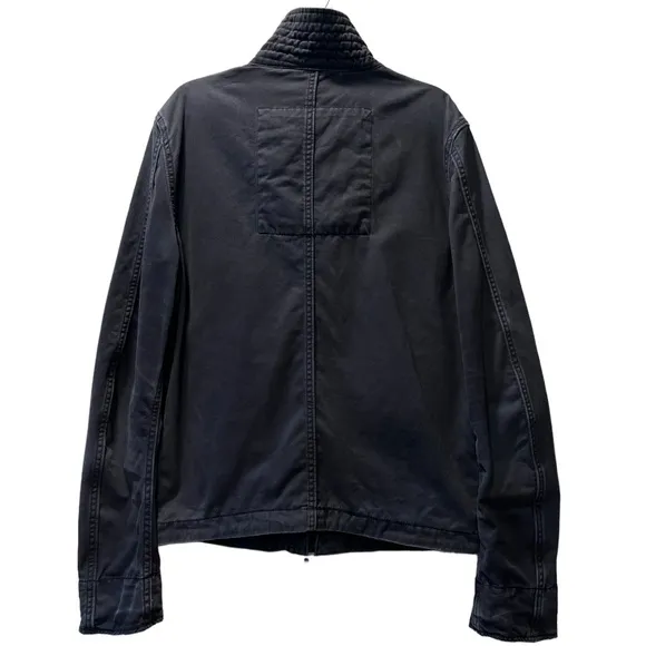 Military Field Jacket Distressed Cargo Utility Hollister Gray Black Size Medium