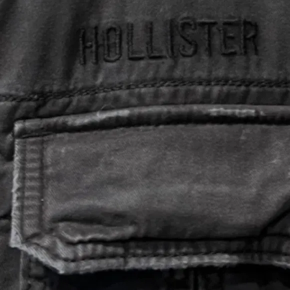 Military Field Jacket Distressed Cargo Utility Hollister Gray Black Size Medium