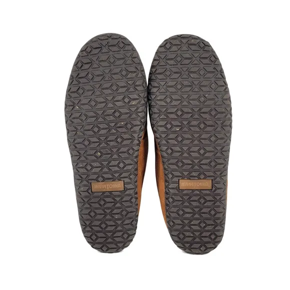 Minnetonka Terese Shearling Lined Slippers Women’s 9 Suede Leather Moccasin