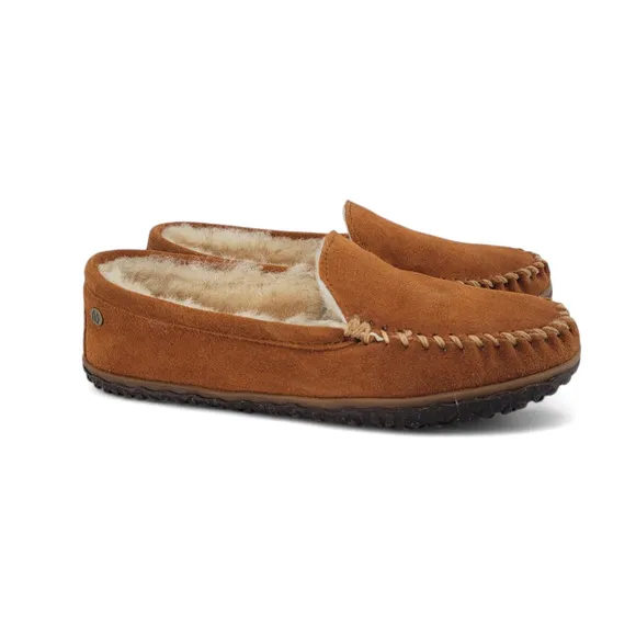 Minnetonka Terese Shearling Lined Slippers Women’s 9 Suede Leather Moccasin
