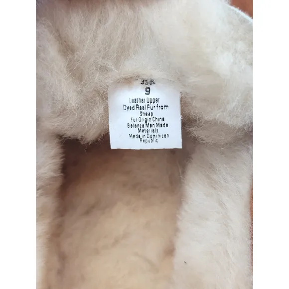 Minnetonka Terese Shearling Lined Slippers Women’s 9 Suede Leather Moccasin