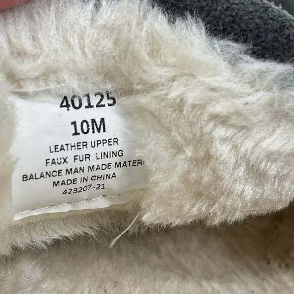 Minnetonka Tilden Moccasin Slippers Gray Non Slip Sole Comfort Men's Size 10