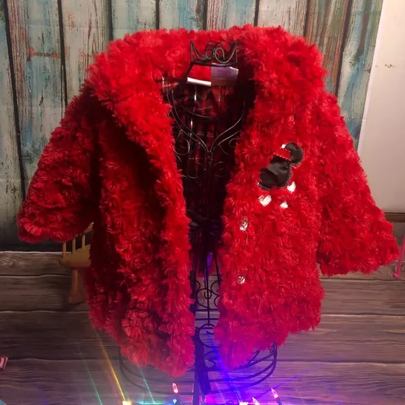 Minnie Mouse Holiday Faux Fur Jacket for Baby NWOT