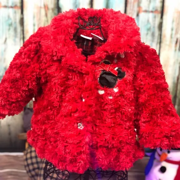 Minnie Mouse Holiday Faux Fur Jacket for Baby NWOT