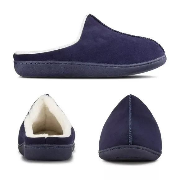 Mio Marino Men's Cuddles Memory Foam House Slippers Blue Size 7-8