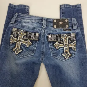 Miss Me Cross studded rhinestone bling jeans size 25