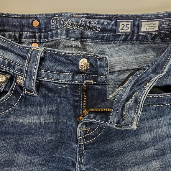 Miss Me Cross studded rhinestone bling jeans size 25