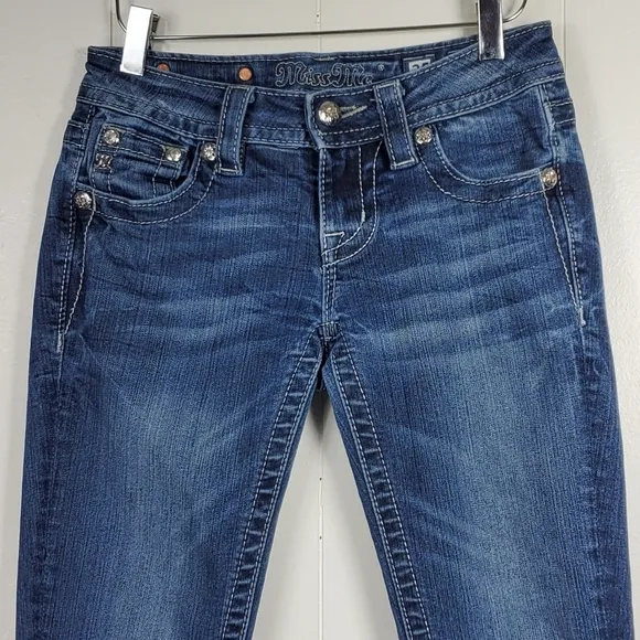 Miss Me Cross studded rhinestone bling jeans size 25
