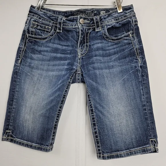 Miss Me embroidered cross angel wing bermuda shorts size 28