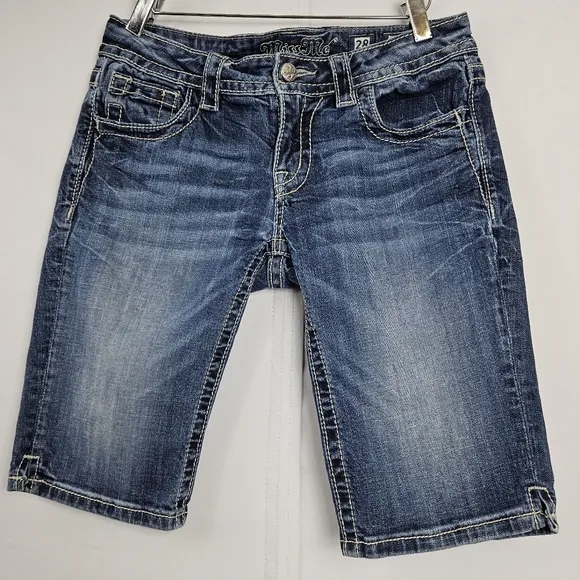 Miss Me embroidered cross angel wing bermuda shorts size 28