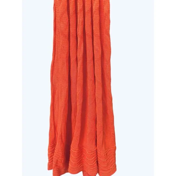 Missoni Women Slim-Fit Pink Wave Sleeveless Rib A-Line Sheath Tank Dress 38 Knit