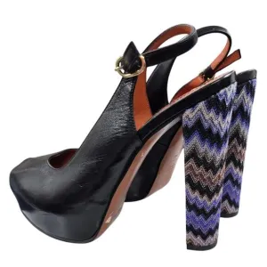 Missoni Women's Platform Slingback Peep Toe Heels Shoes  40 9-9.5 Made in Italy