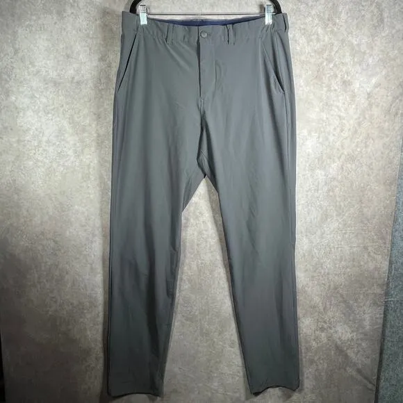 Mizzen Main Helmsman Dress Pants Mens Size 36X34 Gray Slim Fit Performance Golf