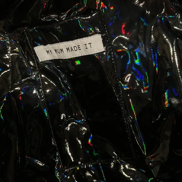 MMMI Black Reflective Patent Buckle Dress