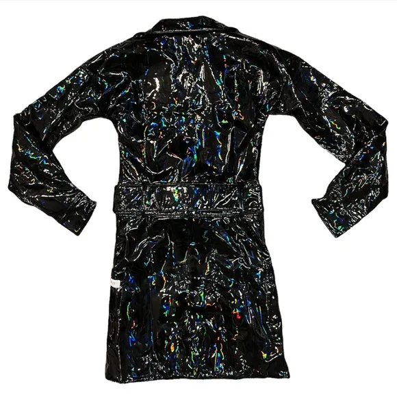 MMMI Black Reflective Patent Buckle Dress