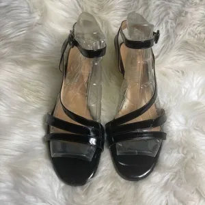 MODENCOCO Black Patent Dress Fashion Open Toe Ankle Strap Strappy Buckle SZ11
