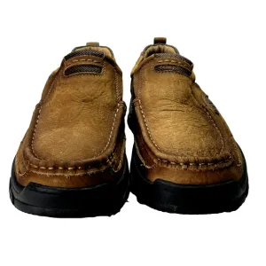 Mostelo Shoes Mens 45 Brown Slip-On Leather Lined Comfort Orthopedic Soles