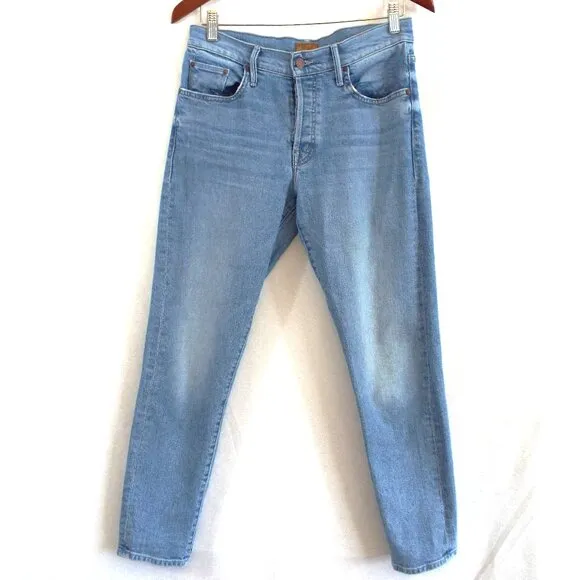MOTHER &quot;The Stinger Flood&quot; Light Wash Mid Rise Straight Leg Size 27