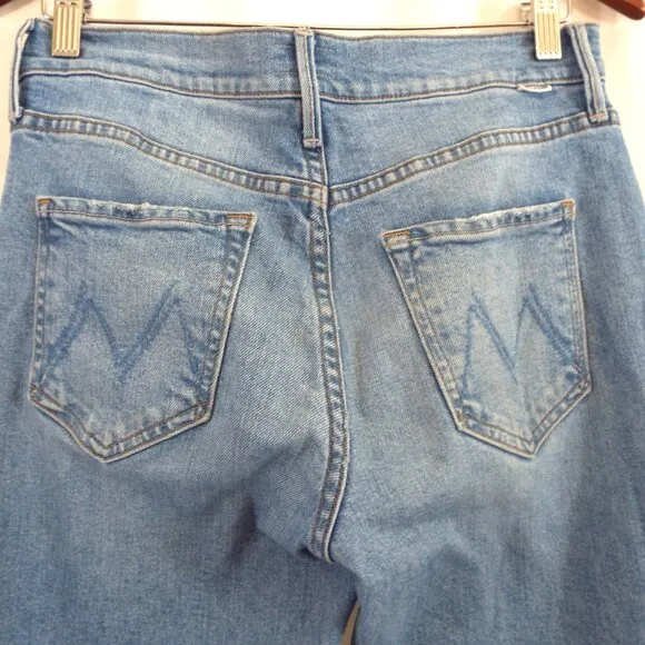 MOTHER &quot;The Stinger Flood&quot; Light Wash Mid Rise Straight Leg Size 27