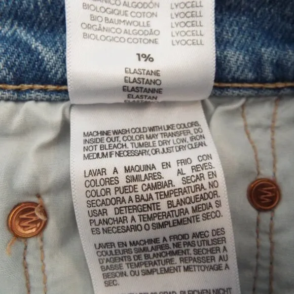 MOTHER &quot;The Stinger Flood&quot; Light Wash Mid Rise Straight Leg Size 27