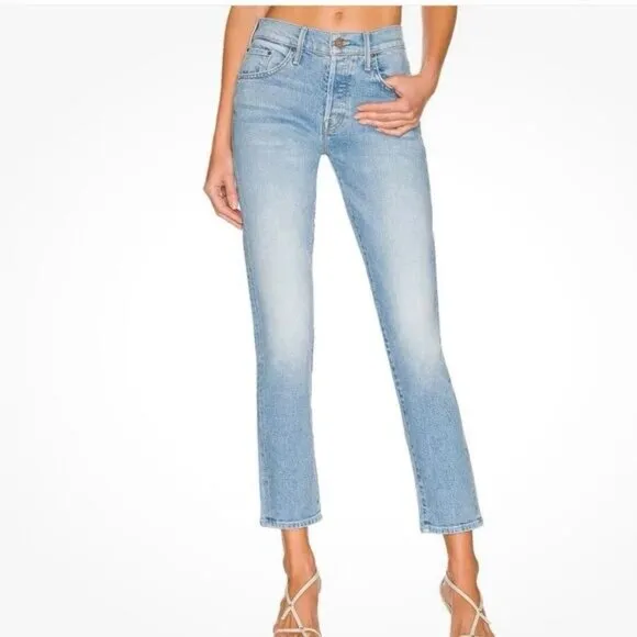 MOTHER &quot;The Stinger Flood&quot; Light Wash Mid Rise Straight Leg Size 27
