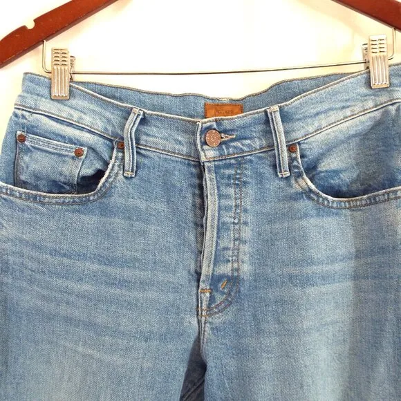 MOTHER &quot;The Stinger Flood&quot; Light Wash Mid Rise Straight Leg Size 27