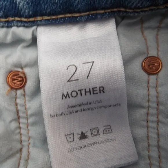 MOTHER &quot;The Stinger Flood&quot; Light Wash Mid Rise Straight Leg Size 27
