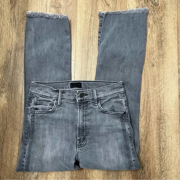 MOTHER Denim Insider Crop Step Fray Miss Moody Two Shoes Racer