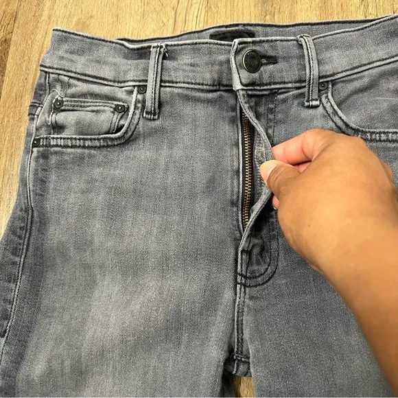 MOTHER Denim Insider Crop Step Fray Miss Moody Two Shoes Racer